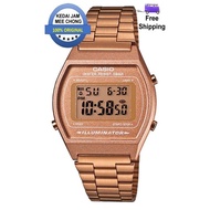 [Unisex] 100% ORIGINAL CASIO B640WC-5ADF Square Face,Rose Gold Case & Band,Digital Watch
