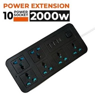 2米 2000瓦 220-250伏特通用電源延長線連6位電源插座3個2A USB端口和1個Type-C PD端口 mceckp 2275 2M 2000W 220-250V Universal Ele