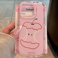 Apple Wave Jelly Two-in-One Phone Case Transparent Thickened Acrylic Color Dopamine Girl Phone Case