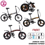 Foldable Bicycle Shimano 7-speed Variable Speed Bicycle Double Disc Brake Folding Bicycle City Road Bike