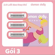 Combo of 3 Domon Dolly razor blades, 5 aloe vera gel blades, razor for arms, legs, armpits, bikini, 
