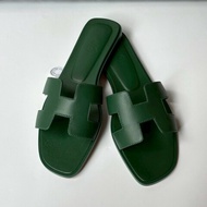 Hermes Oran 綠皮H拖鞋