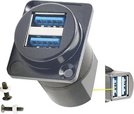 USB3.0 D-Type Coupler Female to Female Solderless Mount Socket Connector D Panel Dual 2xUSB3.0 Port