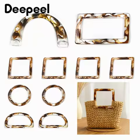 2-4Pcs U-shaped Resin Handle Acrylic D Rings Wallet Frame Kiss Clasp Woven Bag Handbag Handles DIY H