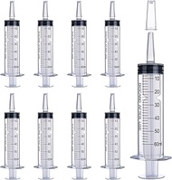 60ml/cc Syringe for Liquid with Caps - Liquid Measuring Syringe - Syringes Tools for Scientific Labs