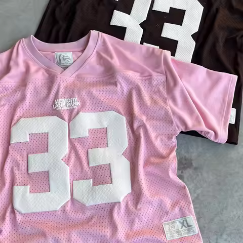 Y2K Retro Jersey Quick Dry Breathable Mesh T Shirt Men Women Street College Sports Wear Oversized Un