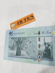 💖TenTen comunication BANK NOTES KG 0000059 KOLEKSI WANG KERTAS ITEM RM50 KELUARAN BNM KONDISI UNC SI