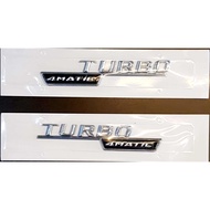 Mercedes Turbo 4 matic Emblem Logo chrome