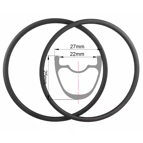 280g 29er MTB XC Bike Carbon Rims 265g 650B Carbon Wheels 27mm Wide 25mm Deep 29" Clincher Tubeless