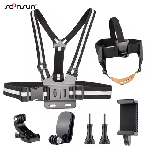 Chest Strap Belt Harness Mount Head Strap Backpack Mount for GoPro Hero 13 12 11 10 9 Akaso SJCAM DJ