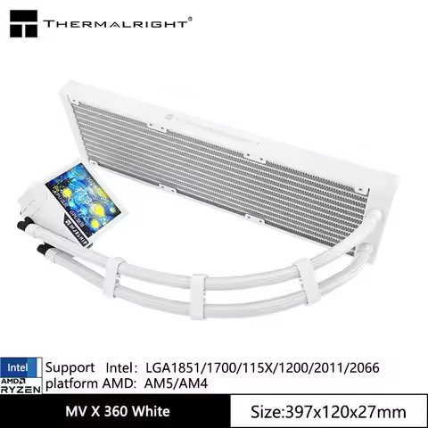 Thermalright MJOLNIR VISION X 360 Chassis water cooling radiator，No fan/3.5-inch magnetic LCD displa