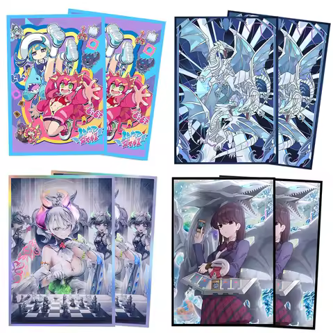 63x90mm 50PCS Holographic Card Sleeves, Anime Card Sleeves for Game Cards/ YGO Card Collection Playe