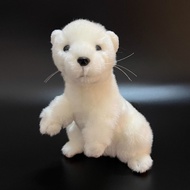 Mainan plush ferret tiruan, patung ferret kecil yang comel Angroo, musang ekor pendek.