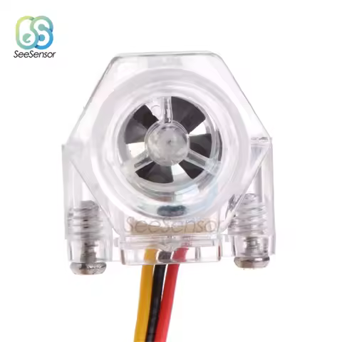 DC 3.5-24V Water Flow Sensor Switch G1/2" Hall Effect Meter Fluid Flow Meter Water Control Switch Tr