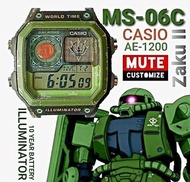 CASIO AE-1200 MOD ZAKU custom made watch GUNDAM 全新 渣古 原裝錶連帶