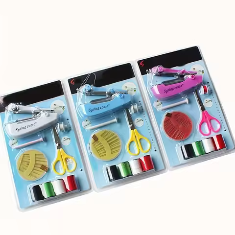 Portable manual sewing machine set for household mini sewing machines