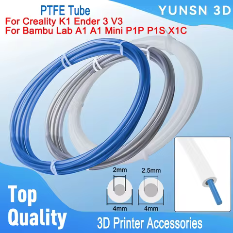 PTFE Tube For Bambu Lab A1 Mini P1P P1S X1C ID 2mm-2.5mm OD 4mm Fits Direct Drive Extruder Tube For 