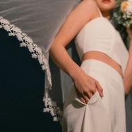 花蔓蕾絲長頭紗 輕婚紗首選