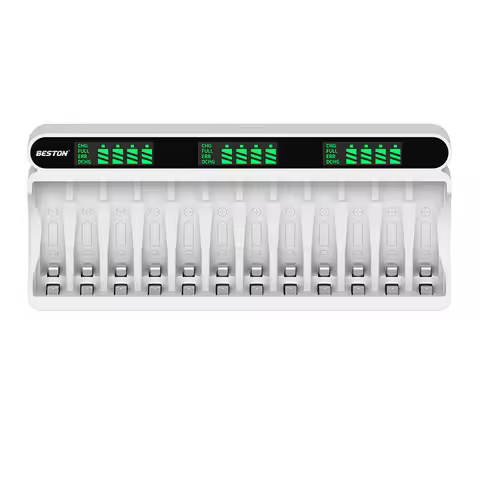 12 Slot LCD Display Smart Battery Fast Charger Multiple Protection For AA AAA 1.2V NiMH Battery Char