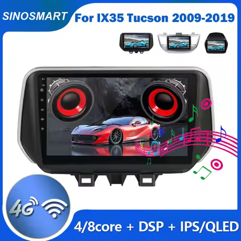 Sinosmart Car GPS Navigation Radio for Hyundai IX35 Tucson 2011-2019 2.5D QLED Screen 8 Core,DSP