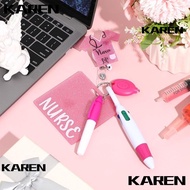 KAREN1 Nurse Badge Set, Lanyard Keychain Nurse Pen Pack, Fashion Portable Retractable Nurse Badge Cl