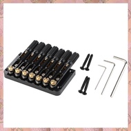 (NVIS) 7 String Headless Metal Saddle Bridge Musical Instrument Replacement Headless Guitar Accessor