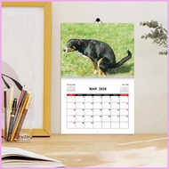 2026 Dog Calendar 12 Months Habit Tracker Decorative Dog Pooping 2026 Calendar for Home Workplace Do