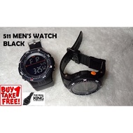 5"11 MEN'S WATCH CAMOUFLAGE 511 Mens Watch BLACK Military Watch Tactical watch/Free King of G Watch