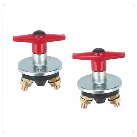 2Piece 1500 Amp Fixed Key Battery Isolator 12V / 24V Heavy Duty Electrical Switch Black&Red