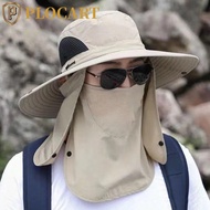 PLOCART Man Sun Hat, Cotton Neckline Mask Sunscrean Bucket Hat, Portable Face Mask Mesh Wide Brim Summer Cover Face Cap Hiking