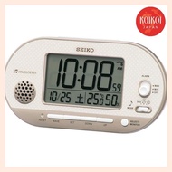 Seiko Clock Desktop Clock Thin Pink Gold Body Size: 8.1×15.9×4.9cm Alarm Clock Radio Wave Digital Temperature Humidity Display SQ795G