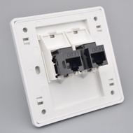 86X86มม.หญิง CAT6 Gigabit Dual-Pass เครือข่ายปลั๊ก RJ45 LAN Faceplate อินเทอร์เน็ตเต้าเสียบแนวตรง Ou