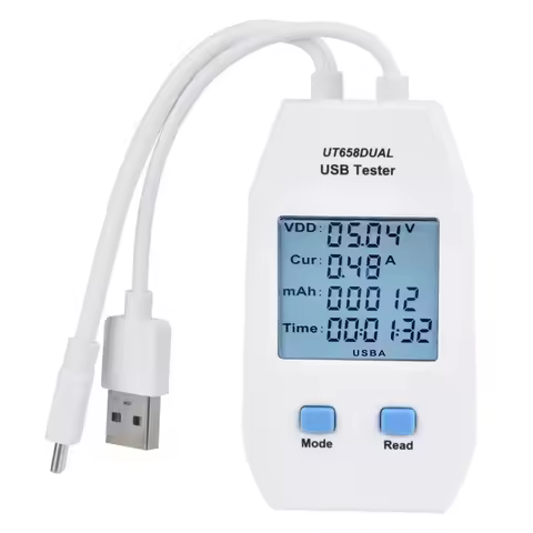 AA89 USB Tester, UNI-T LCD USB Tester Detector Voltmeter Ammeter Digital Power Capacity Tester Meter