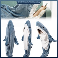 Halloween Costume Shark Blanket Hooded Shark Pajamas Costume Adorable Animal Shark Onesie Blanket for Kids &amp; Adults Unisex Lounge Homewear for Lazy Days