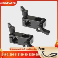 CAMVATE 90-Degree 15mm Rod Clamp Adapter With Adjustable Thumbscrews For DSLR Camera Rig 15mm Rods Rail System Shoulder Mount