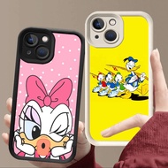 R59 Donald duck Casing for iPhone 13 7 14 8 Plus Pro Max Black and White