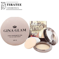 แป้งพัฟ แป้งผสมรองพื้นที่ดีที่สุด ปกปิดเรียบเนียน คุมมัน GINA GLAM pressed powder G40