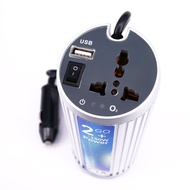 Car Truck Boat USB 150W DC 12V TO ION-AC 220V POWER INVERTER WITH USB PORT (SILVER) (0367)