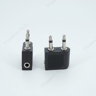 Air Plane dual 3.5mm female to 2 jack male Plug Airplane socket Airline Headphone Mono Audio connect
