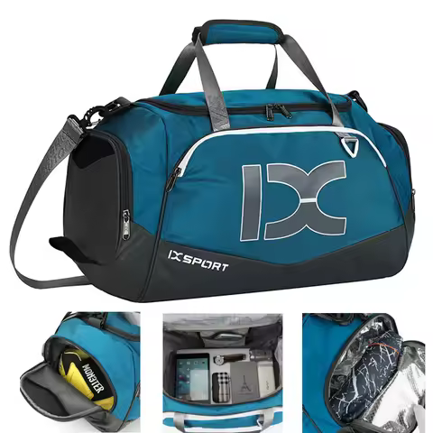 Sports Gym Bag，Travel Duffel Bag with Dry Wet Pocket And Shoe CompartmentFor Women and Men，40L Fitne
