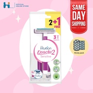 [Clearance] Schick Intuition Exacta 2 Sensitive Women Disposable Razor 2 + 1 Free Razor (Shaver, hai