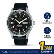 Jam Tangan Pria Alba Automatic Stainless Case Black Dial AL4223