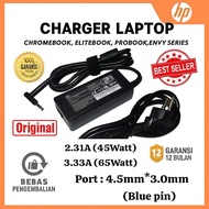 [ORIGINAL] HP Laptop Charger 14 / 14s / Pavilion Blue Pin 4.5mm 45W 65W