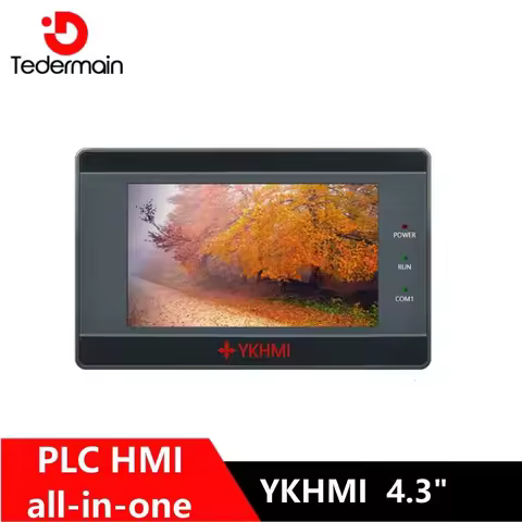 YKHMI PLC HMI Integrated 4.3 "programmable logic controller with touch screen built-in analog signal