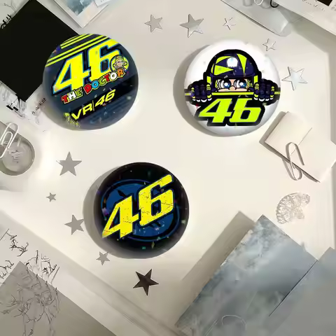 Valentino Rossi Moto 46 25mm 32mm 44mm 58mm 75mm Brooches Badges Pins for Accessories Gift
