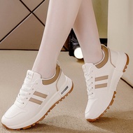 Women's Leather Sneakers - Sizes 35-42 | Versatile Thick Sole Anti-Slip Casual Shoe