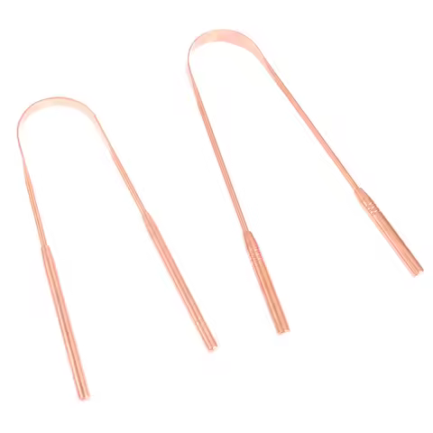 1PCS Copper Tongue Scraper Cleaner Scraper Toothbrush Dental Oral Care Hygiene Health Care Tool For 