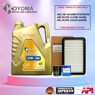 PROTON ERTIGA AIR FILTER + OIL FILTER + KOYOMA ENGINE OIL (FULLY/SEMI/MINERAL) (Combo Set Offer)