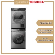 Toshiba 9.5KG Front Load Washer + Toshiba 9.0KG HEAT PUMP TUMBLE DRYER - TW-BK105GF4M(SK) + TD-BK100