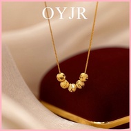 ✲ ☍ ▫ OYJR Kwintas Gold Stainless Steel Necklace for Women Non Tarnish Choker Pendant Chain Nicklac